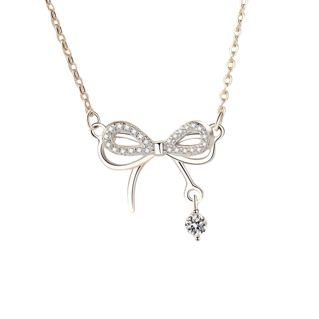 Sparkling Bow Necklace