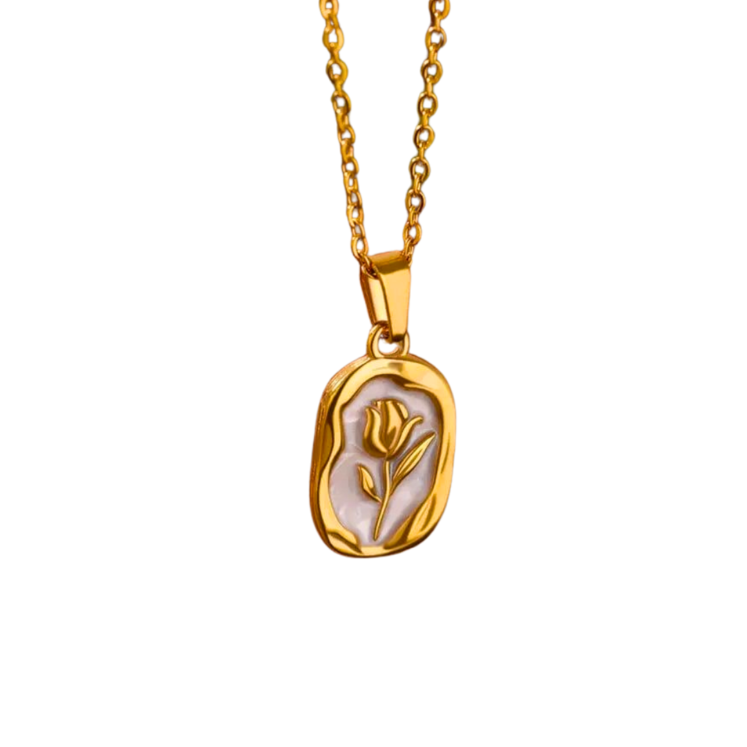 Bloom Embossed Tulip Necklace