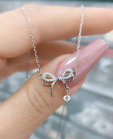 Sparkling Bow Necklace