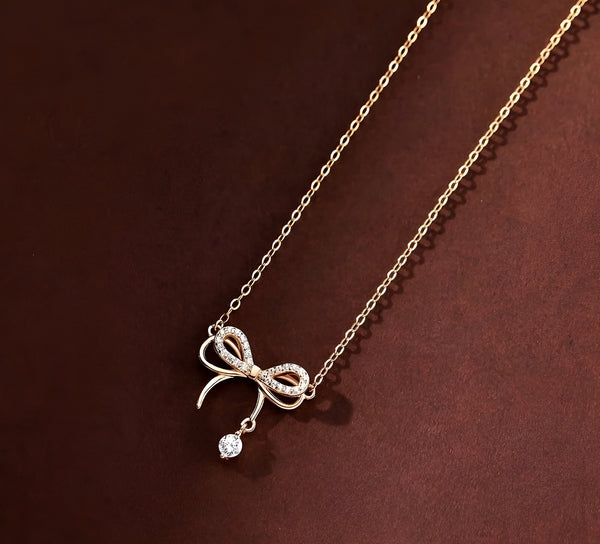 Sparkling Bow Necklace