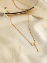 Bow Heart Drop Necklace